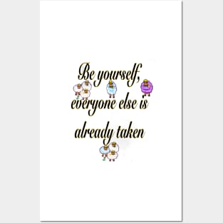 Be yourself 2022 v4 Inspirational motivational affirmation quote Posters and Art